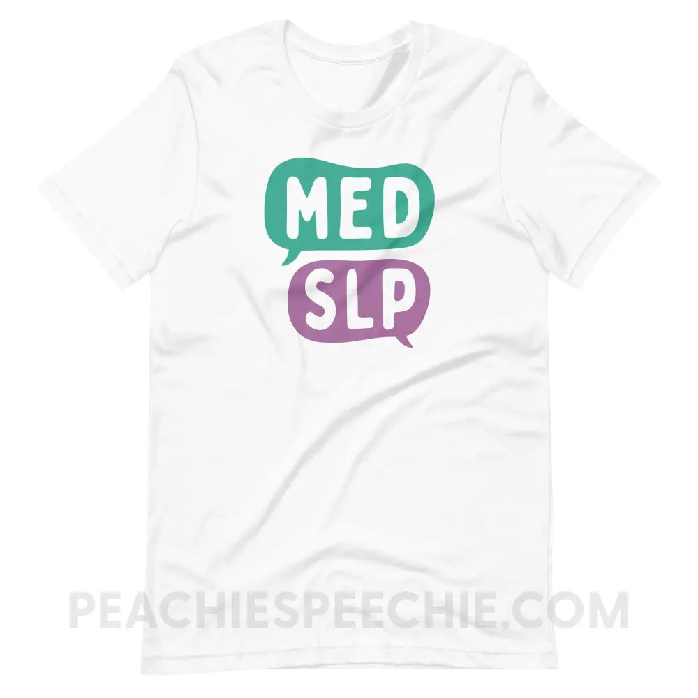 Med SLP Premium Soft Tee - White / XS - peachiespeechie.com