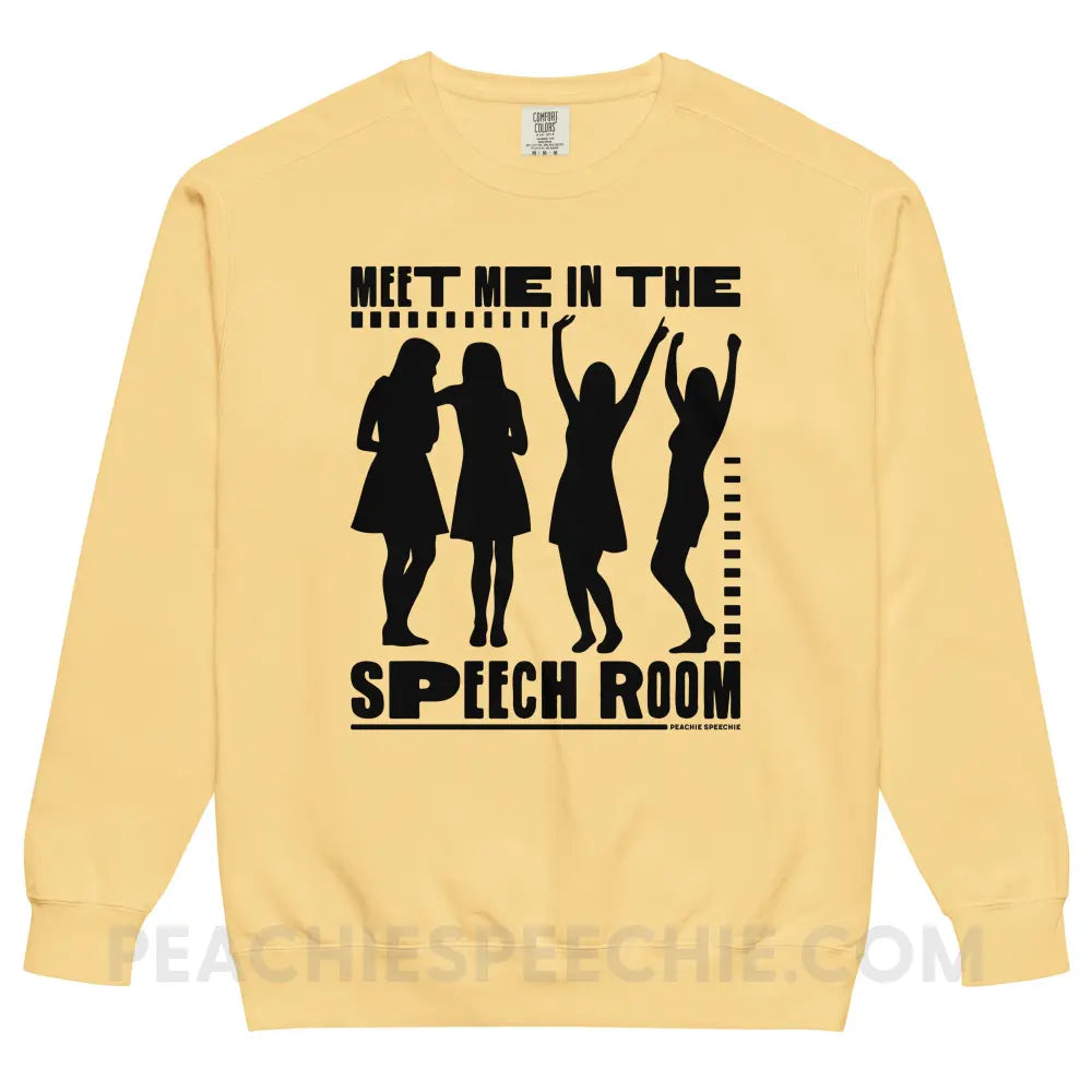 Meet Me in the Speech Room Comfort Colors Crewneck - Butter / S - peachiespeechie.com