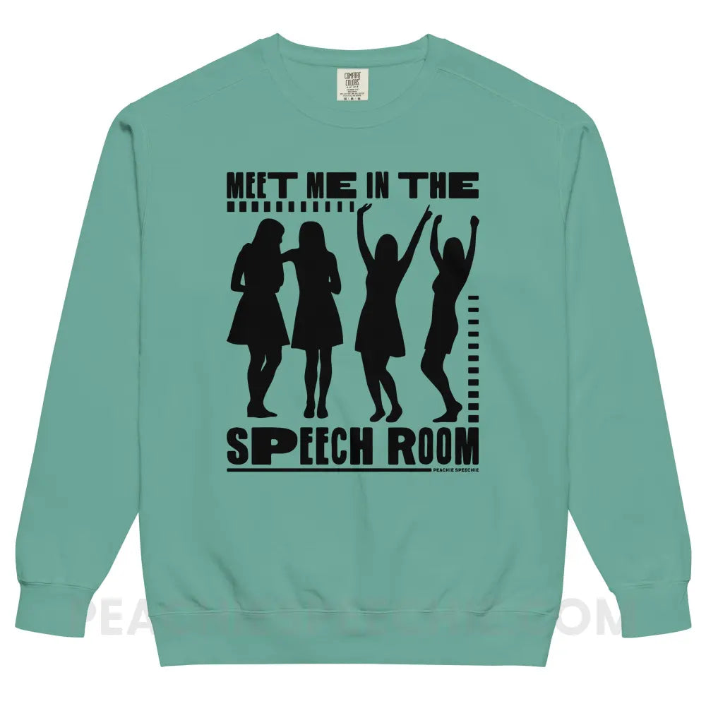 Meet Me in the Speech Room Comfort Colors Crewneck - Seafoam / S - peachiespeechie.com