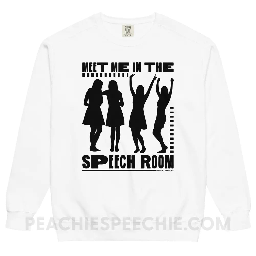 Meet Me in the Speech Room Comfort Colors Crewneck - White / S - peachiespeechie.com