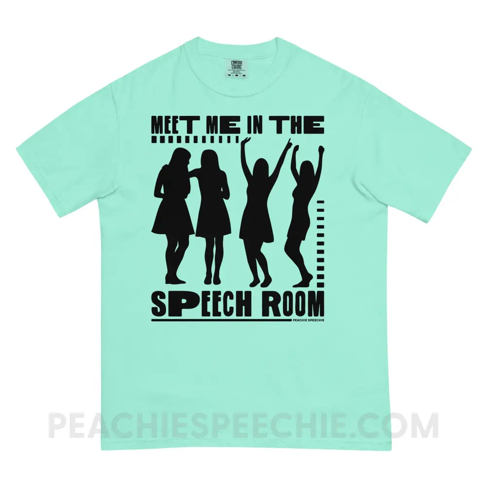 Meet Me in the Speech Room Comfort Colors Tee - Chalky Mint / S - peachiespeechie.com