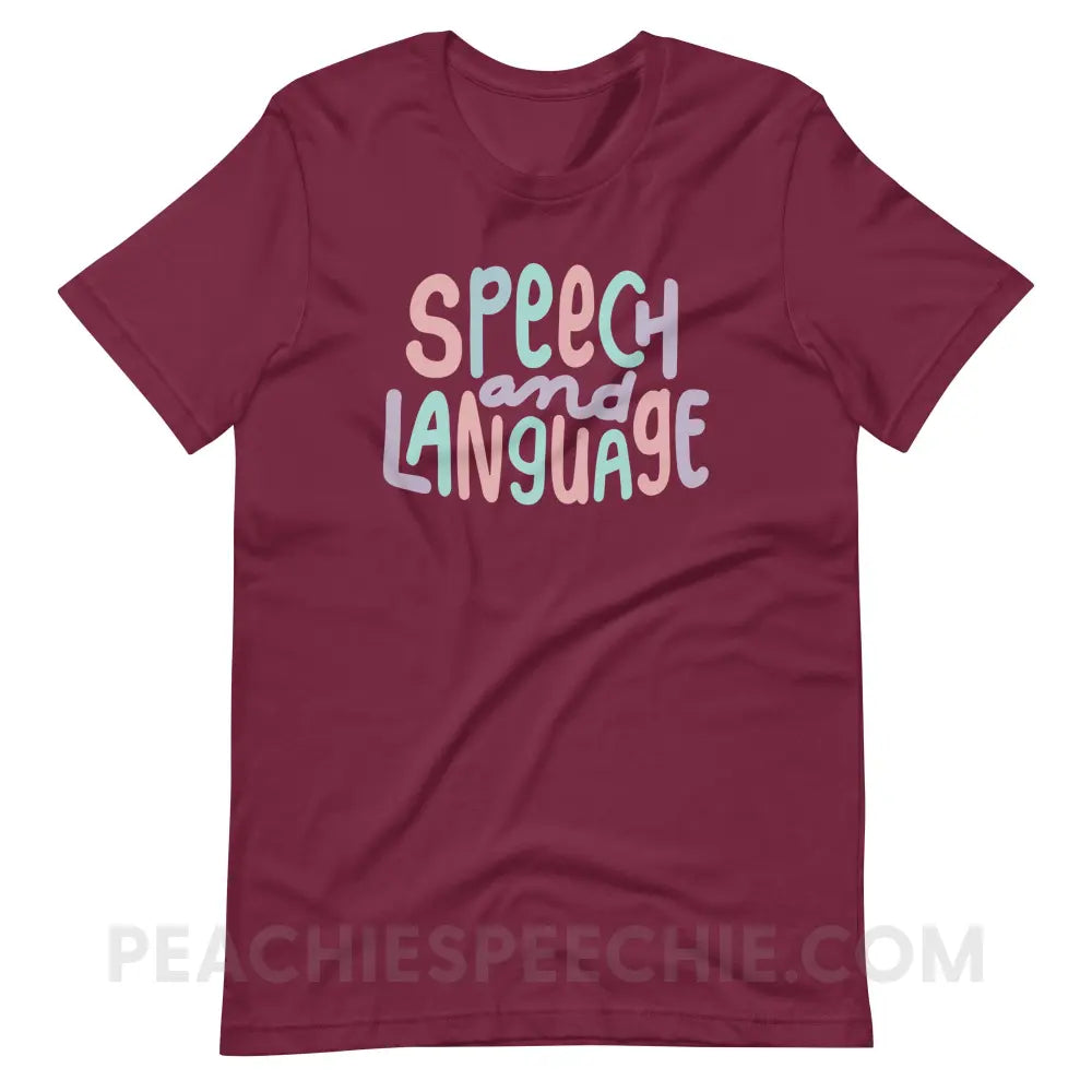 Mellow Speech and Language Premium Soft Tee - Maroon / S - T-Shirt peachiespeechie.com