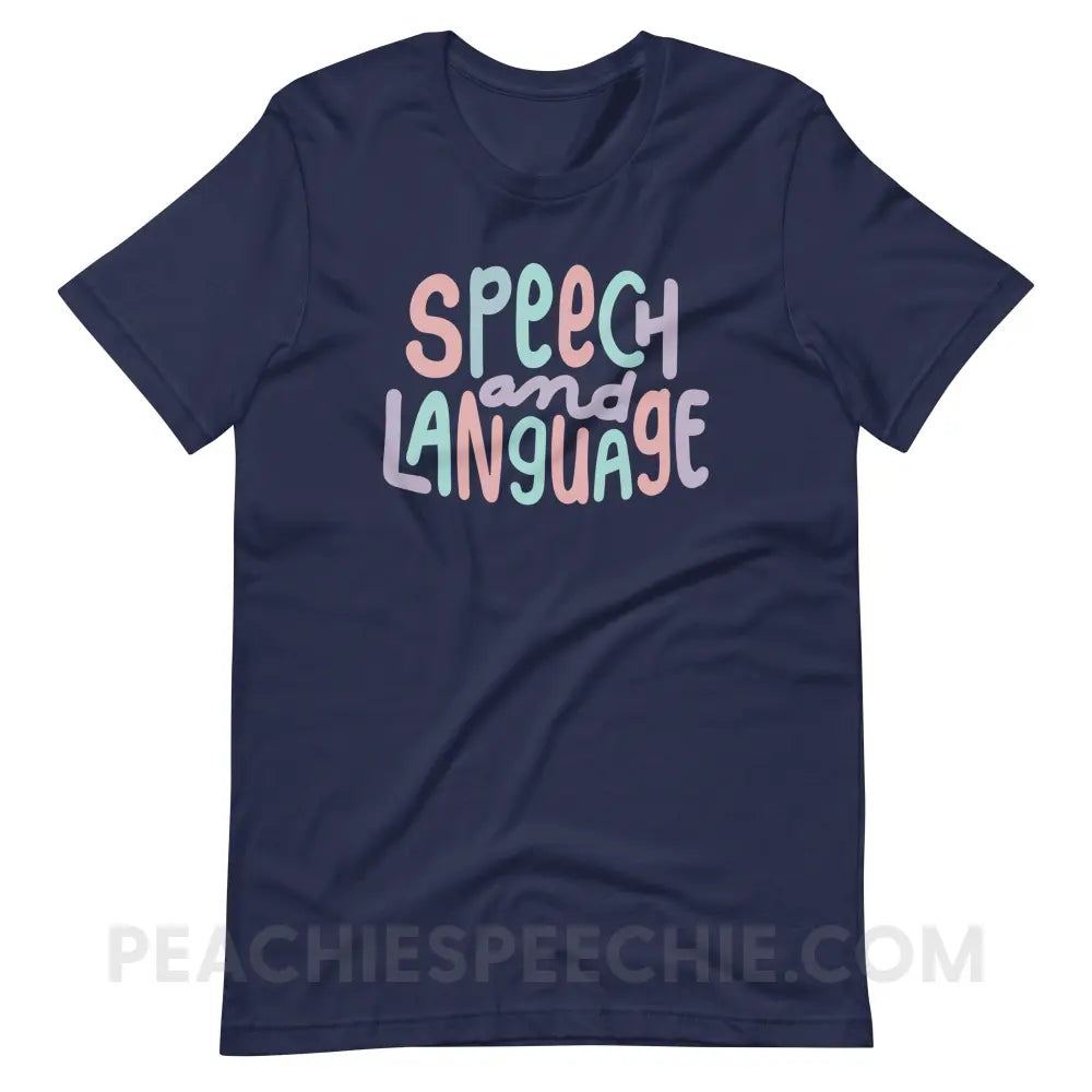 Mellow Speech and Language Premium Soft Tee - Navy / S - T-Shirt peachiespeechie.com