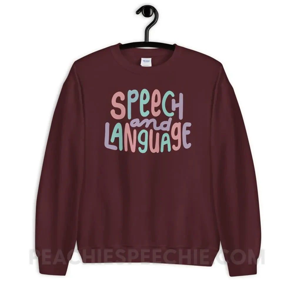 Mellow Speech and Language Classic Sweatshirt - Maroon / S - peachiespeechie.com