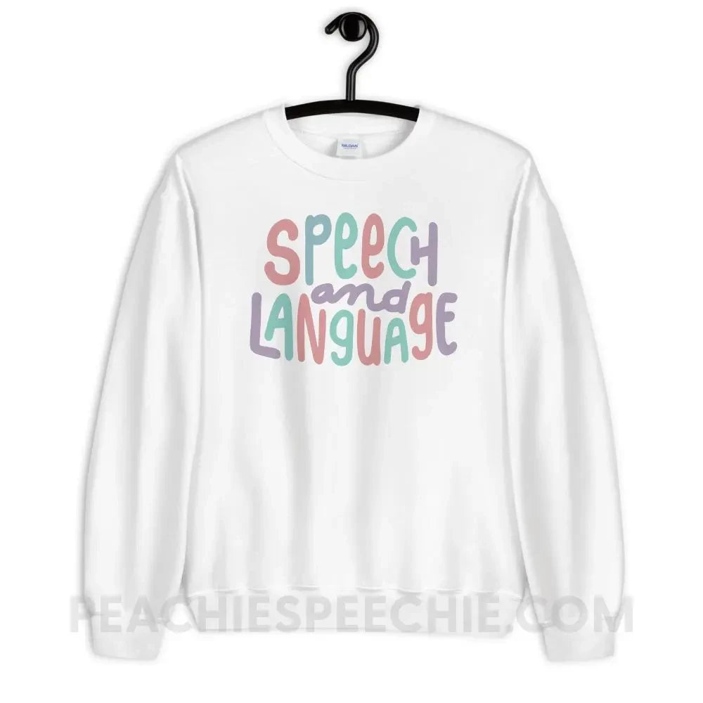 Mellow Speech and Language Classic Sweatshirt - White / S - peachiespeechie.com