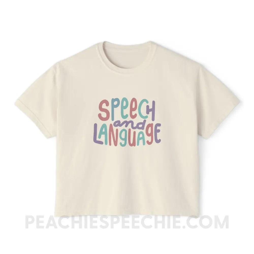 Mellow Speech and Language Comfort Colors Boxy Tee - Ivory / S - T-Shirt peachiespeechie.com