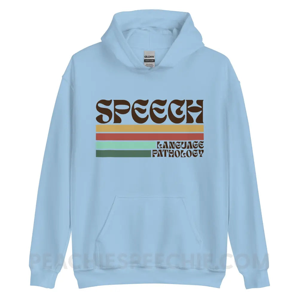 Mellow Stripes Speech Classic Hoodie - Light Blue / S - peachiespeechie.com