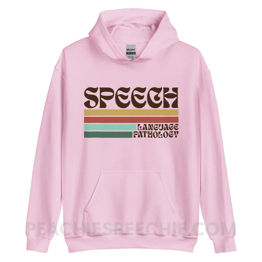 Mellow Stripes Speech Classic Hoodie - Light Pink / S - peachiespeechie.com