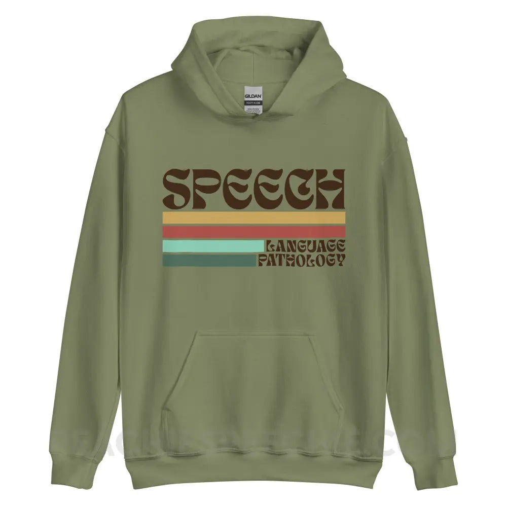 Mellow Stripes Speech Classic Hoodie - peachiespeechie.com