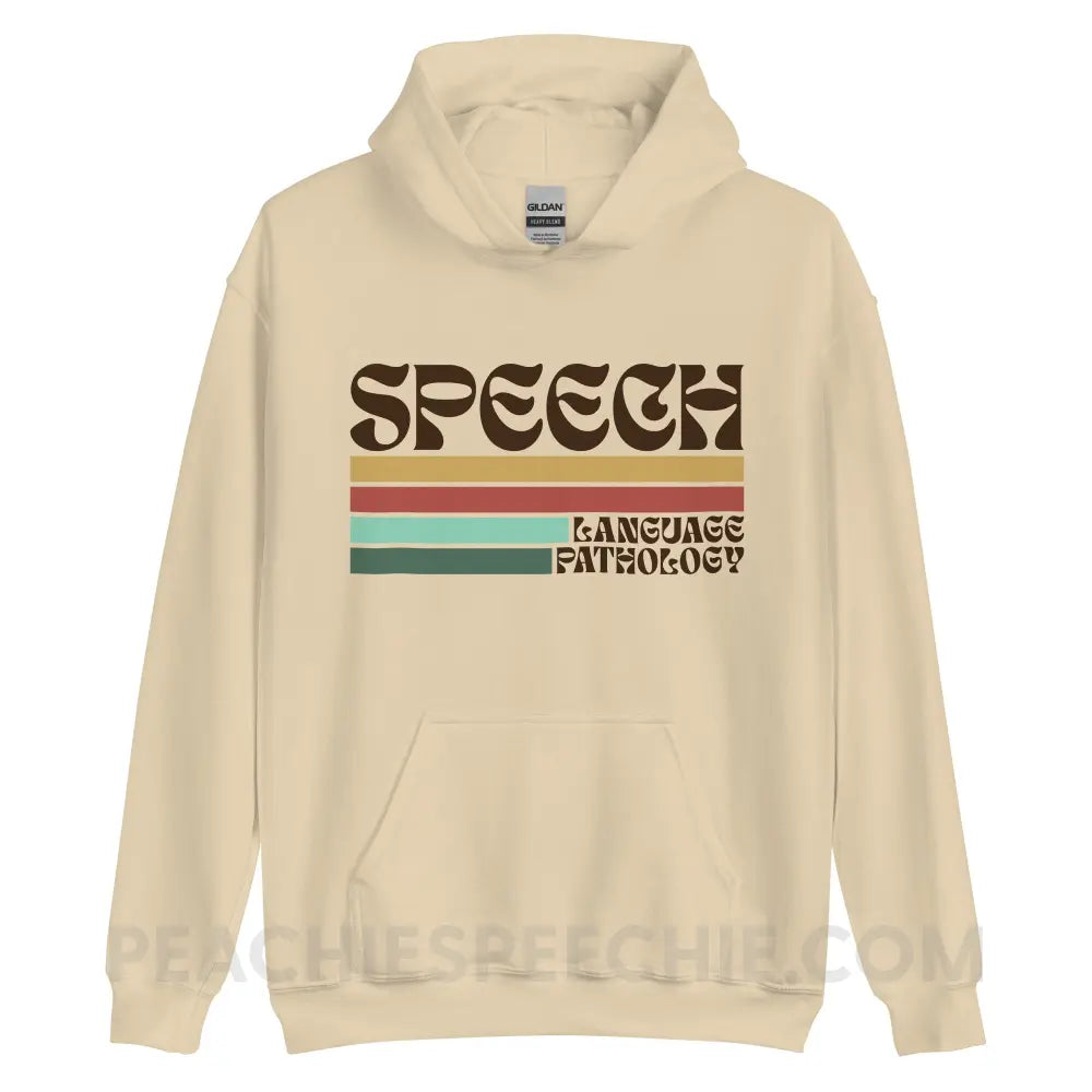 Mellow Stripes Speech Classic Hoodie - Sand / S - peachiespeechie.com