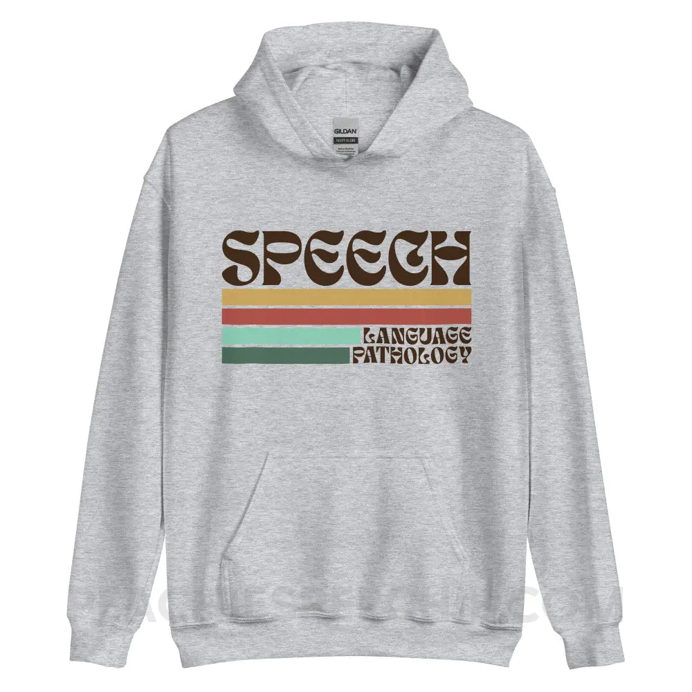Mellow Stripes Speech Classic Hoodie - Sport Grey / S - peachiespeechie.com