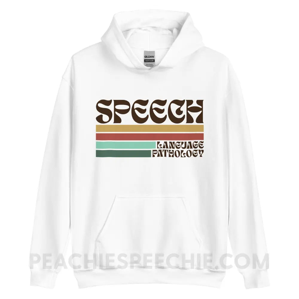 Mellow Stripes Speech Classic Hoodie - White / S - peachiespeechie.com