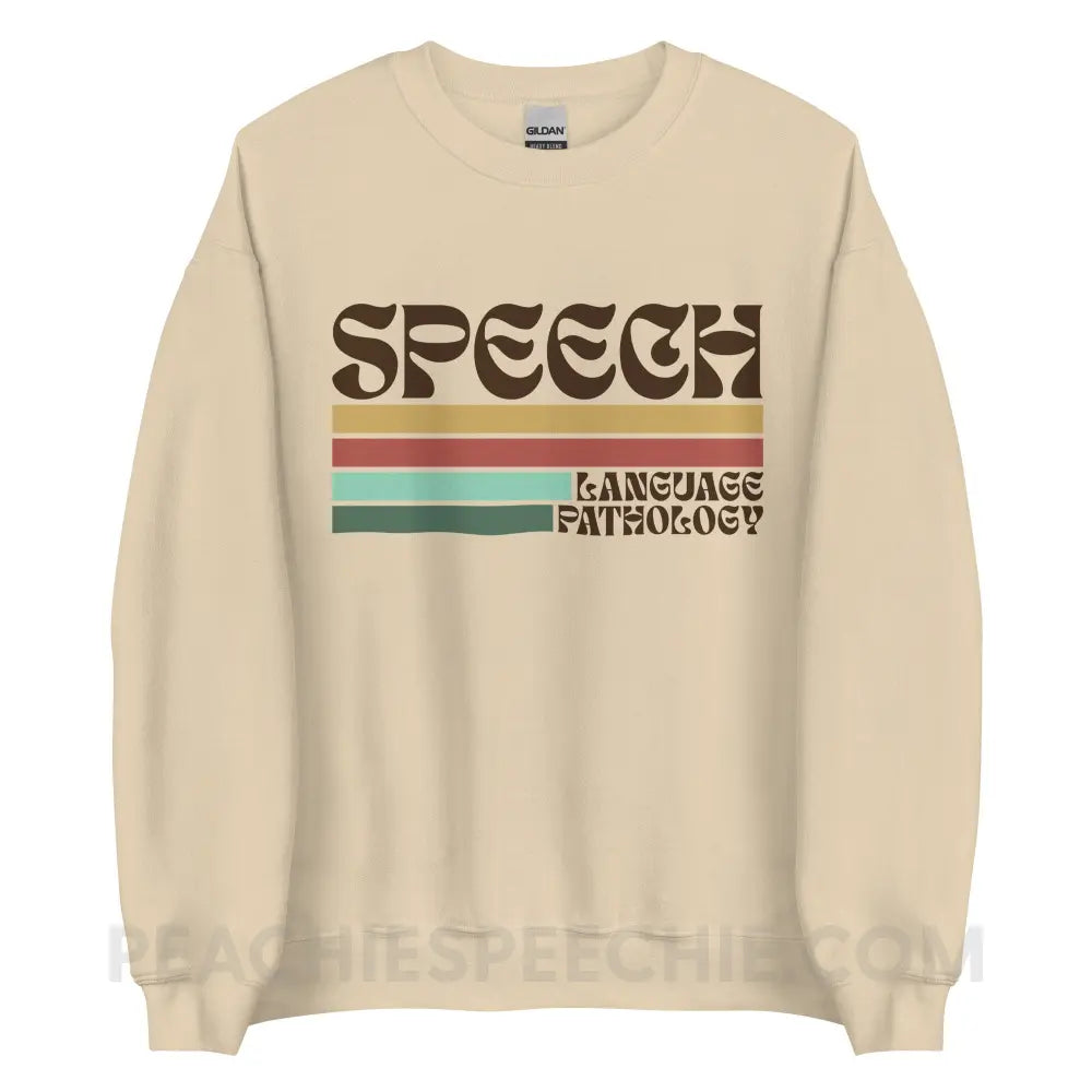 Mellow Stripes Speech Classic Sweatshirt - Sand / S - peachiespeechie.com