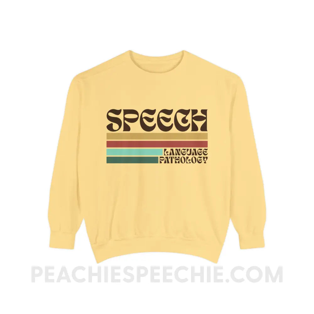 Mellow Stripes Speech Comfort Colors Crewneck - Butter / S - Sweatshirt peachiespeechie.com