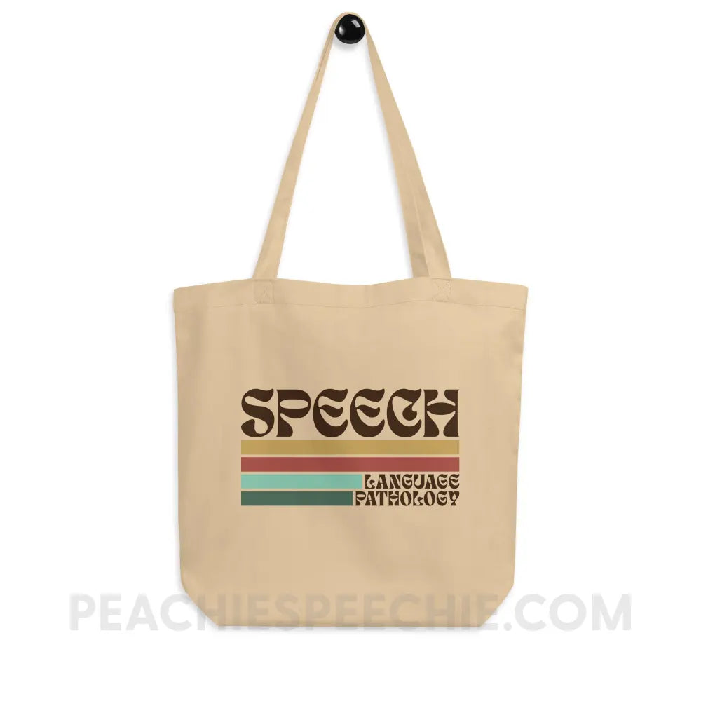 Mellow Stripes Speech Organic Canvas Tote - peachiespeechie.com