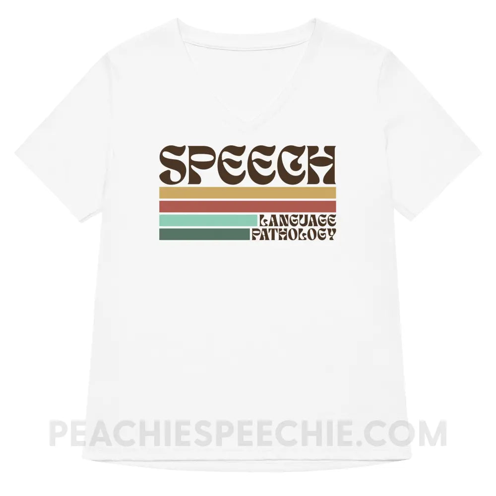 Mellow Stripes Speech Premium Women’s V-Neck - S - peachiespeechie.com