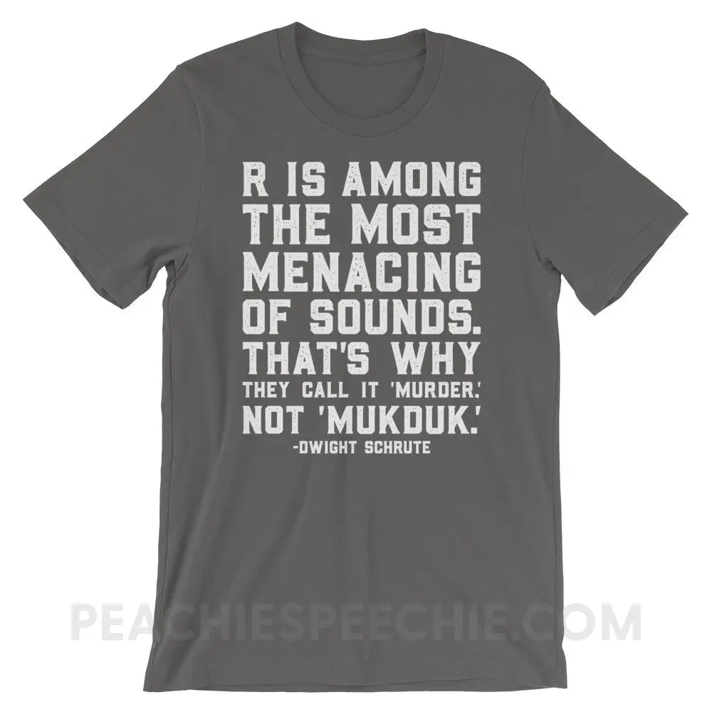 Menacing R Dwight Quote Premium Soft Tee - Asphalt / S - T-Shirts & Tops peachiespeechie.com