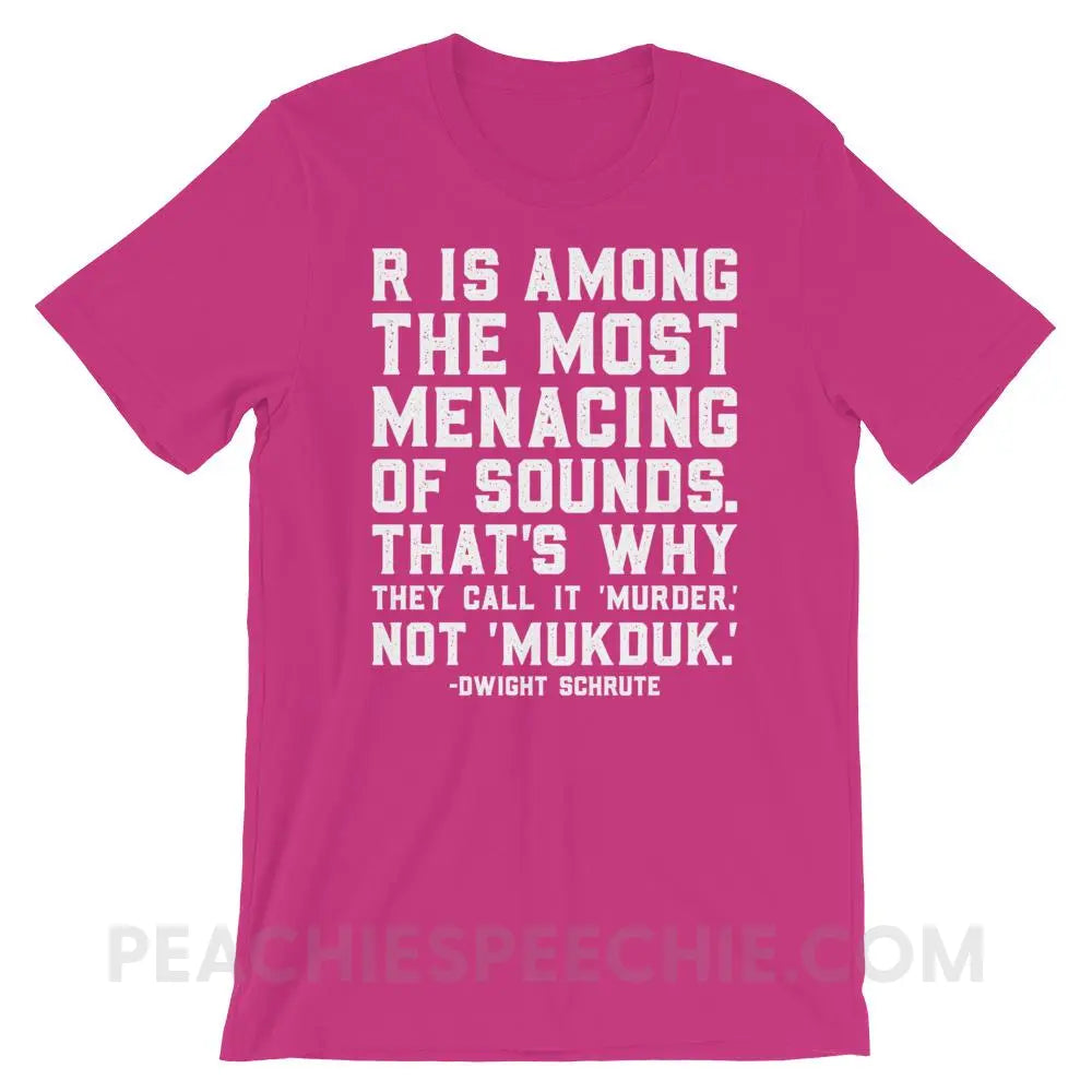 Menacing R Dwight Quote Premium Soft Tee - Berry / S - T-Shirts & Tops peachiespeechie.com