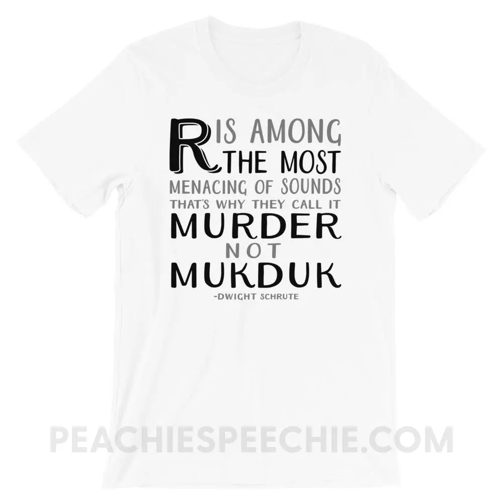 Menacing R Dwight Quote Premium Soft Tee - White / XS - T-Shirts & Tops peachiespeechie.com