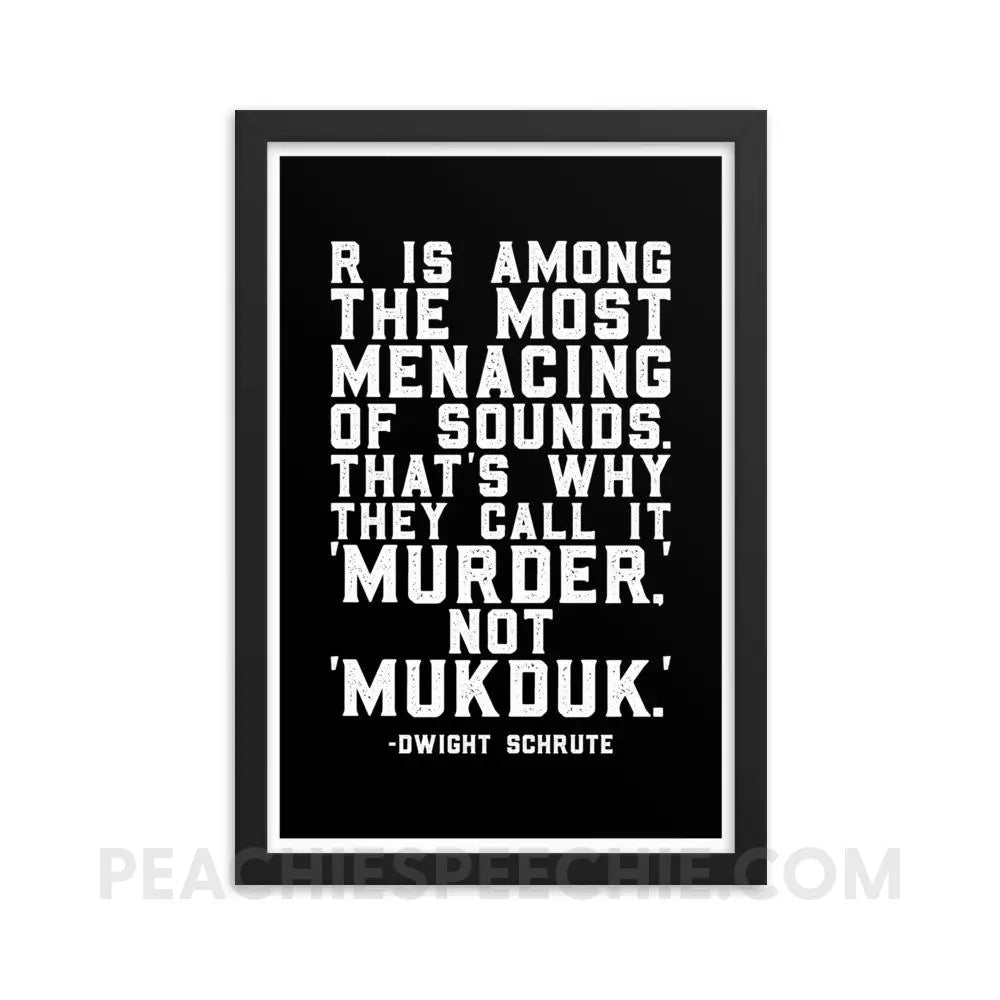 Menacing R Framed Poster - 12×18 - Posters peachiespeechie.com