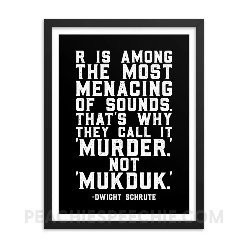 Menacing R Framed Poster - 18×24 - Posters peachiespeechie.com
