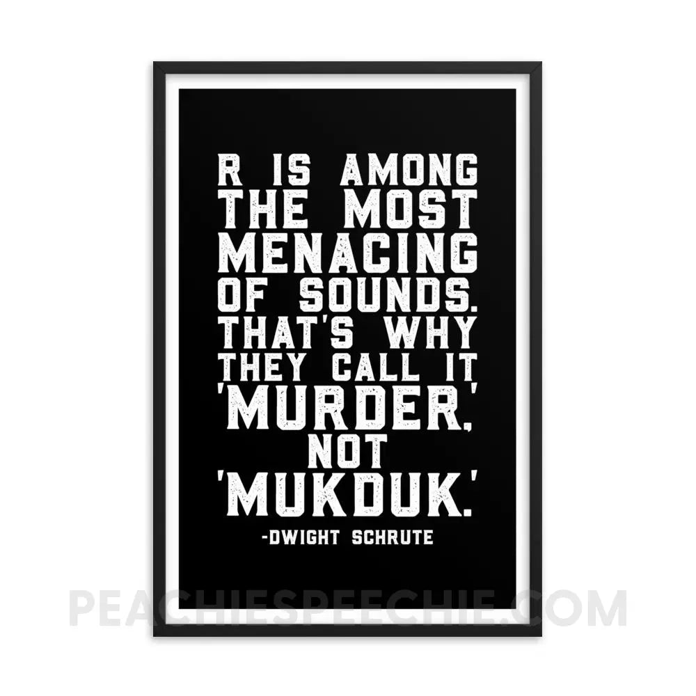 Menacing R Framed Poster - 24×36 - Posters peachiespeechie.com