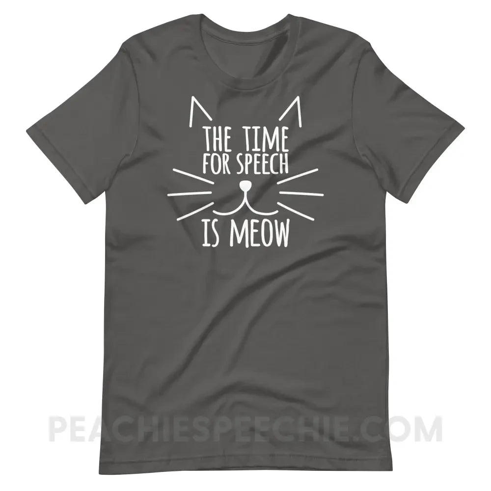 Meow Speech Premium Soft Tee - Asphalt / S - T-Shirts & Tops peachiespeechie.com