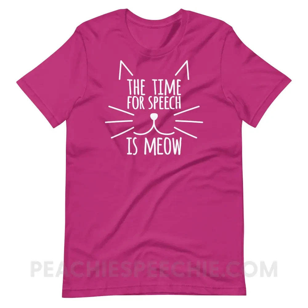 Meow Speech Premium Soft Tee - Berry / S - T-Shirts & Tops peachiespeechie.com
