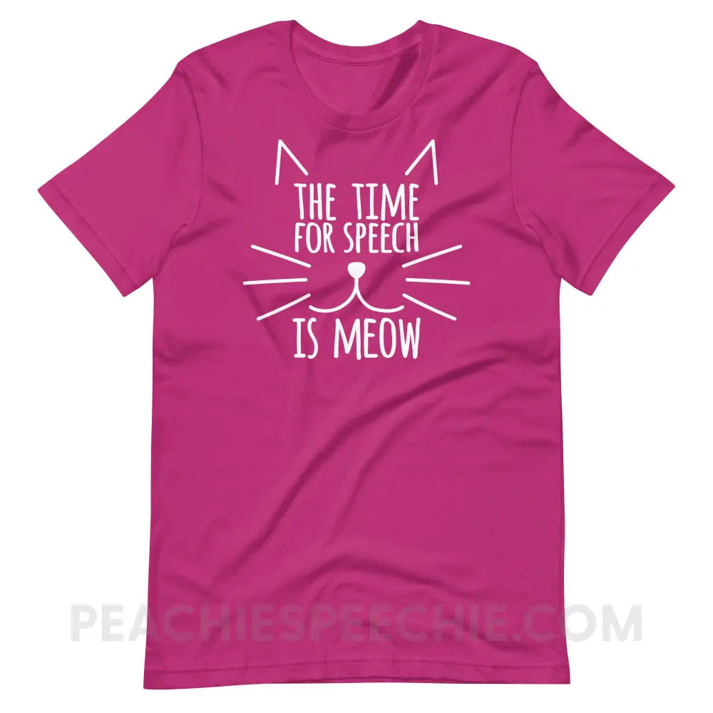 Meow Speech Premium Soft Tee - Berry / S - T-Shirts & Tops peachiespeechie.com