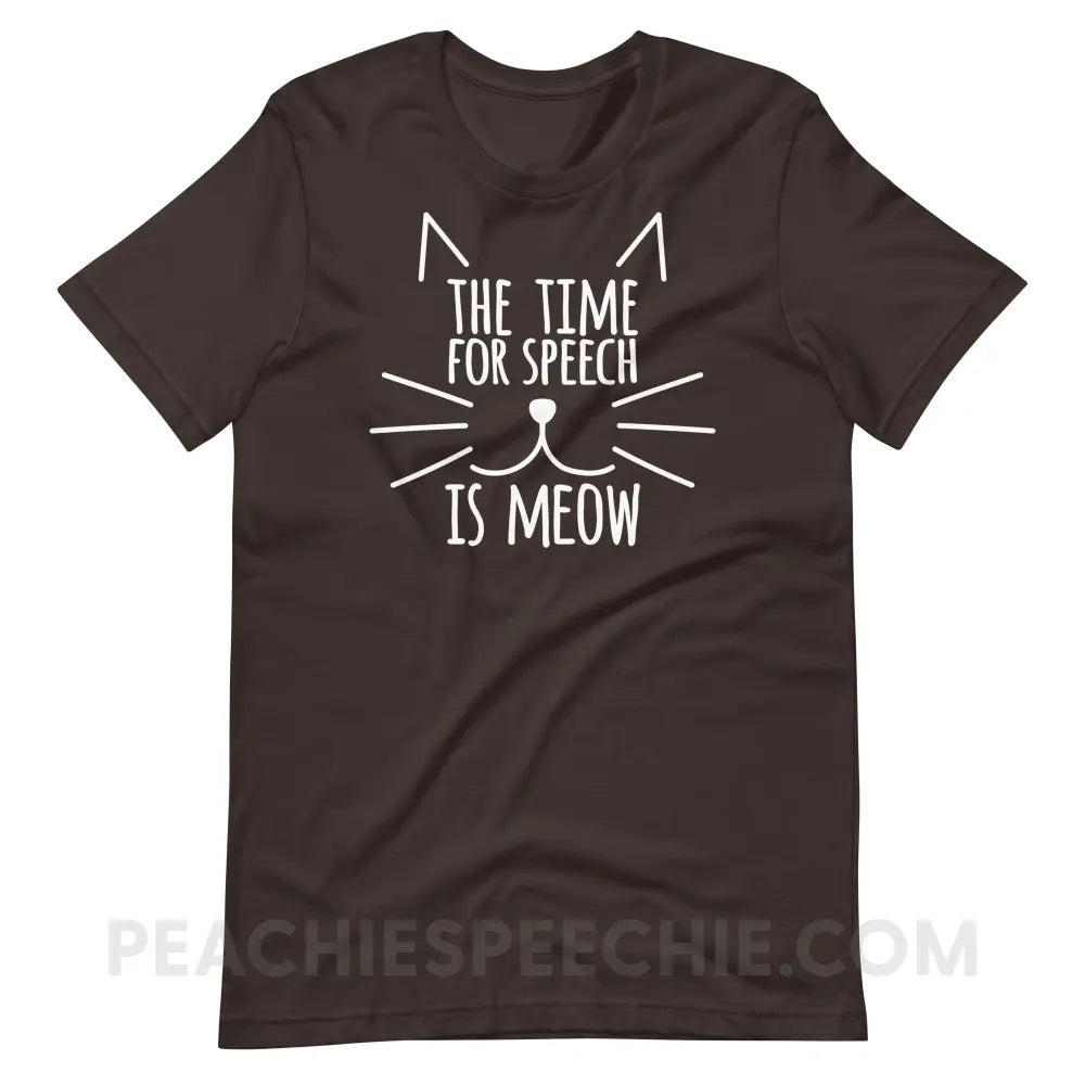 Meow Speech Premium Soft Tee - Brown / S - T-Shirts & Tops peachiespeechie.com