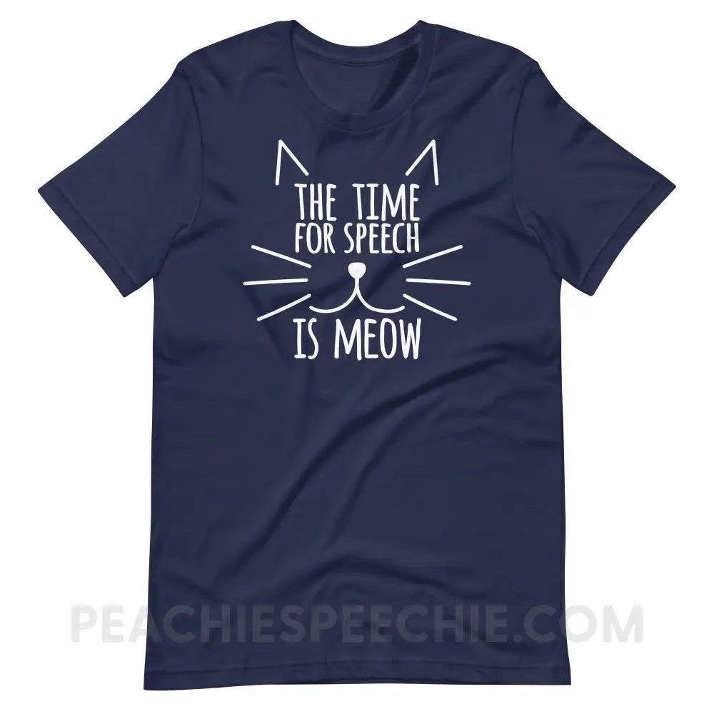 Meow Speech Premium Soft Tee - Navy / XS - T-Shirts & Tops peachiespeechie.com