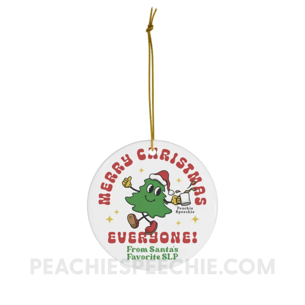 Merry Christmas Tree SLP Ceramic Ornament - One Size / Circle - Home Decor peachiespeechie.com