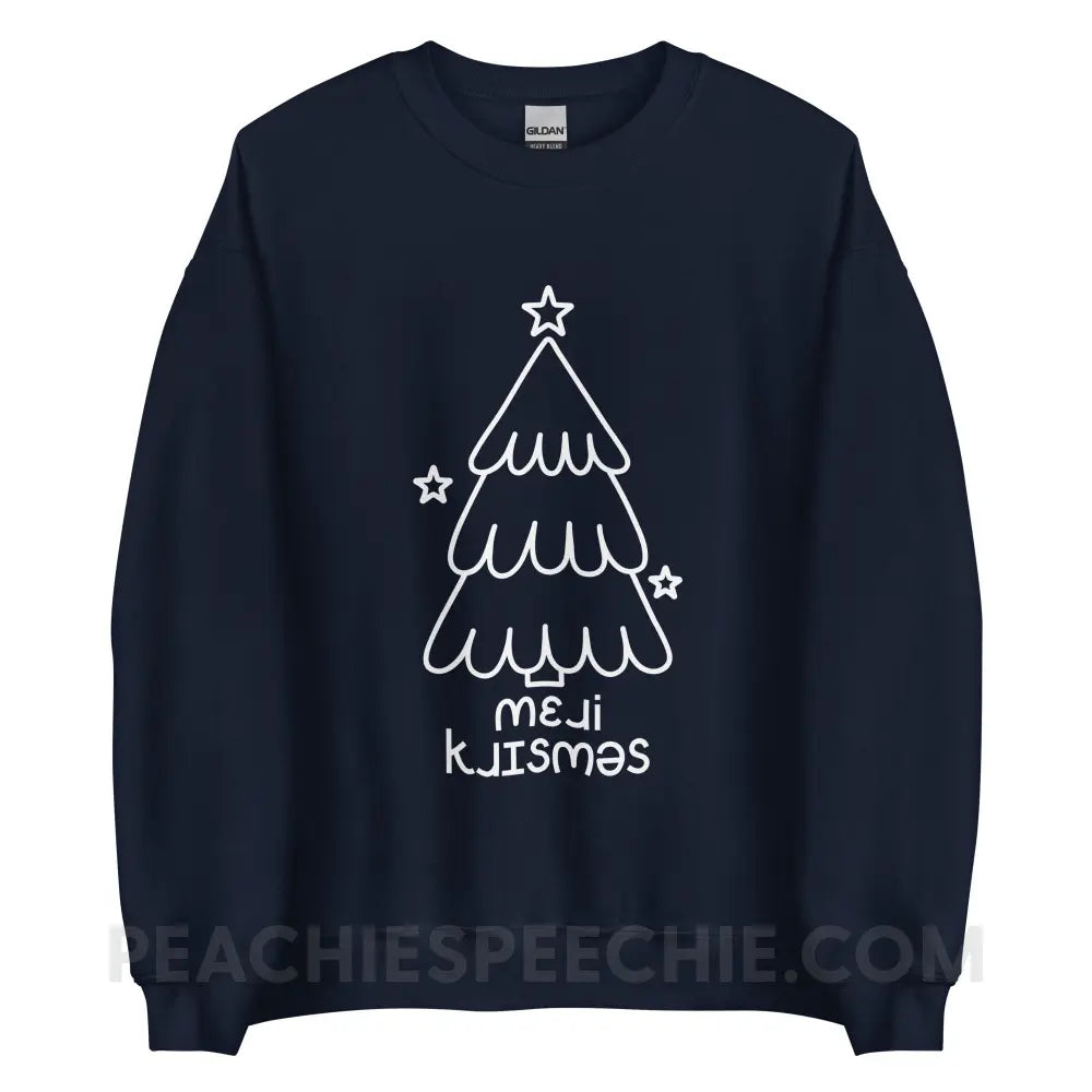 Merry Christmas Tree IPA Classic Sweatshirt - Navy / S - peachiespeechie.com