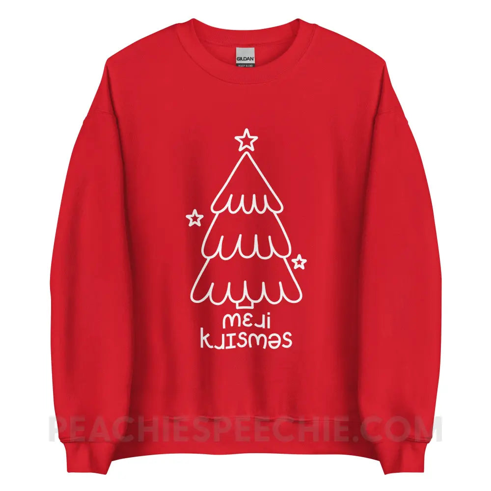 Merry Christmas Tree IPA Classic Sweatshirt - Red / S - peachiespeechie.com