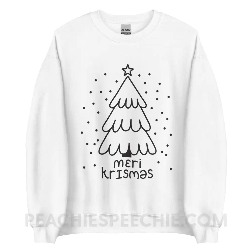 Merry Christmas Tree IPA Classic Sweatshirt - White / S - peachiespeechie.com