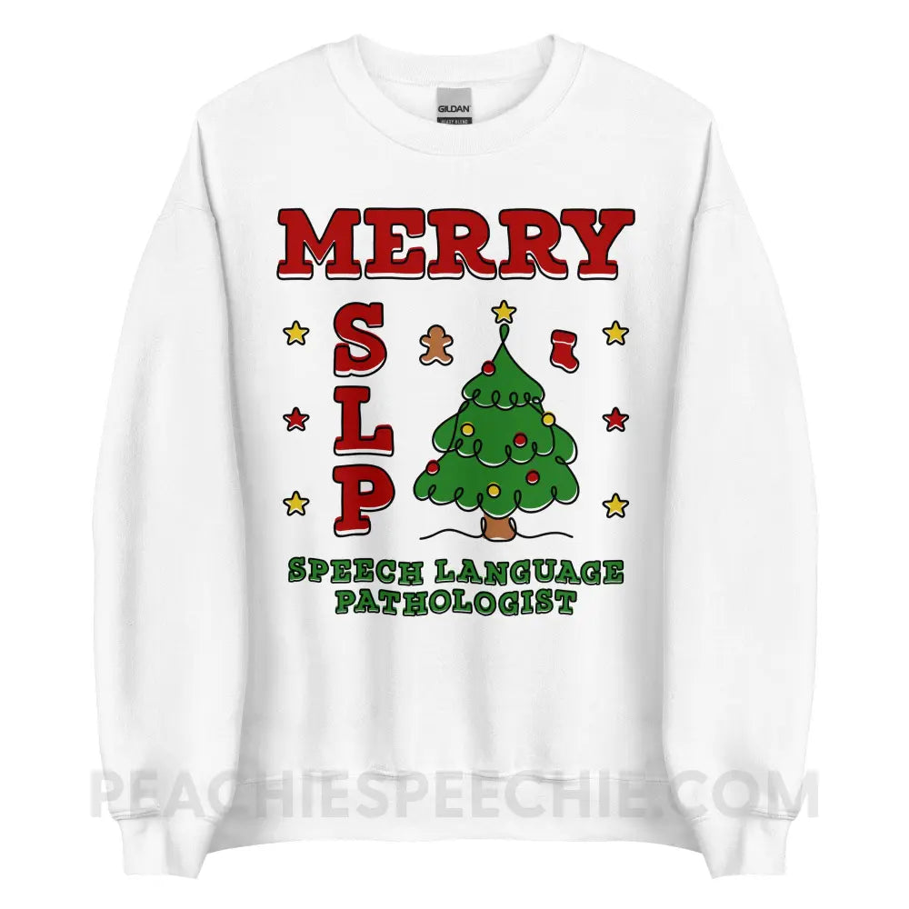 Merry SLP Classic Sweatshirt - White / S - peachiespeechie.com