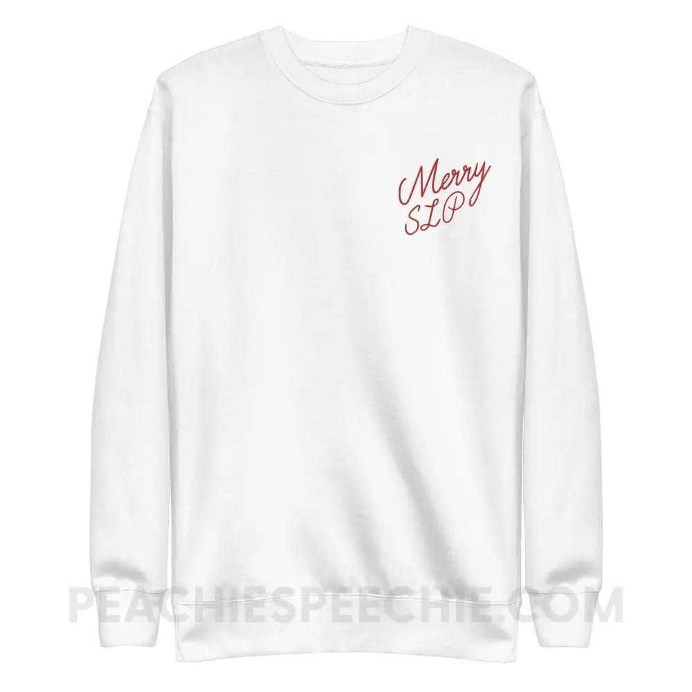 Merry SLP Embroidered Fave Crewneck - White / S - peachiespeechie.com