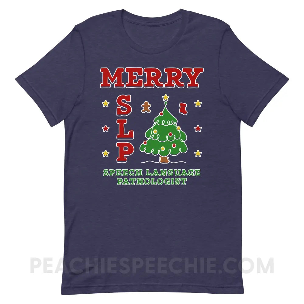Merry SLP Premium Soft Tee - Heather Midnight Navy / XS - peachiespeechie.com