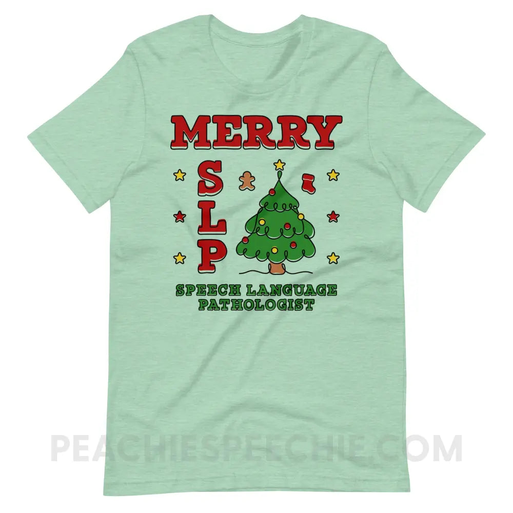 Merry SLP Premium Soft Tee - Heather Prism Mint / XS - peachiespeechie.com