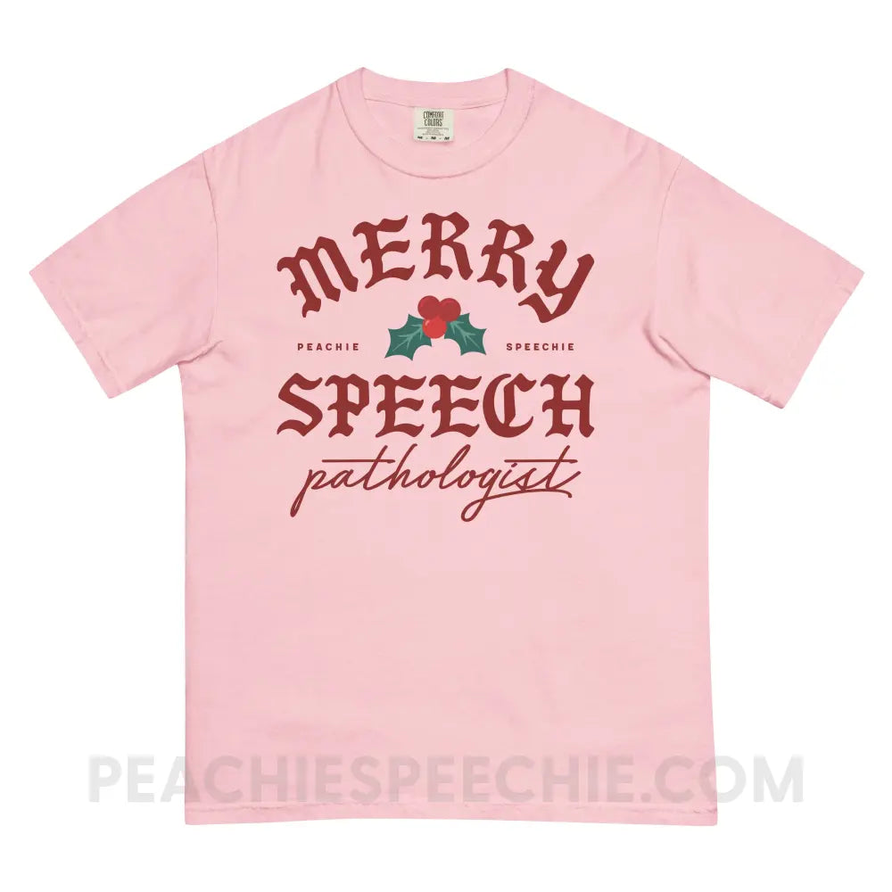 Merry Speech Pathologist Comfort Colors Tee - Blossom / S - peachiespeechie.com
