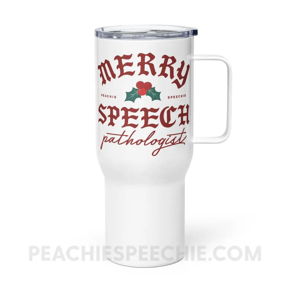 Merry Speech Pathologist Travel Mug - 25 oz - peachiespeechie.com
