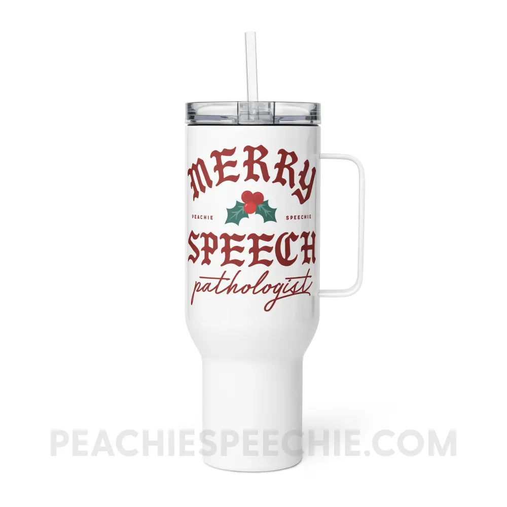 Merry Speech Pathologist Travel Mug - 40 oz - peachiespeechie.com