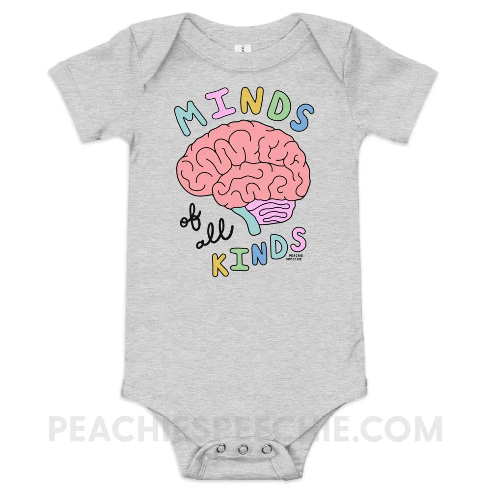 Minds Of All Kinds Baby Onesie - Athletic Heather / 3-6m - peachiespeechie.com