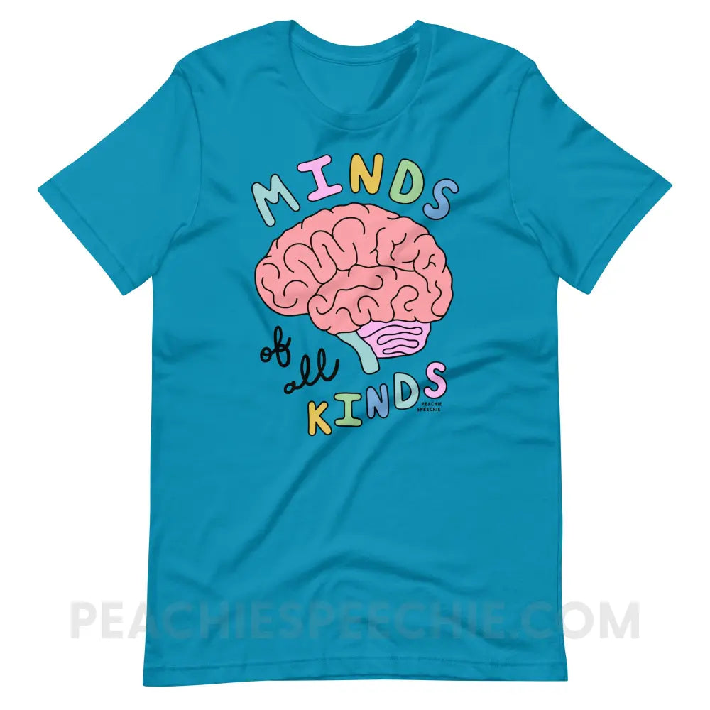 Minds Of All Kinds Premium Soft Tee - Aqua / S - T-Shirt peachiespeechie.com