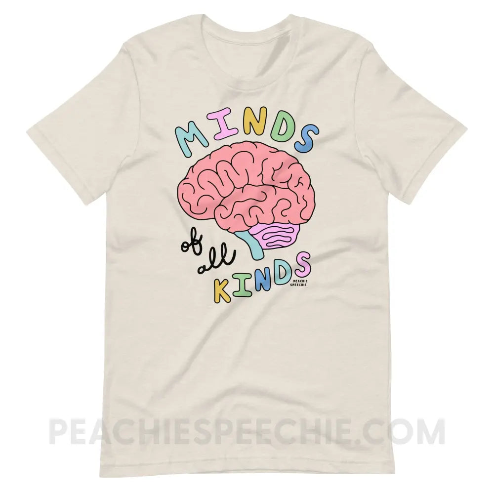 Minds Of All Kinds Premium Soft Tee - Heather Dust / S - T-Shirt peachiespeechie.com