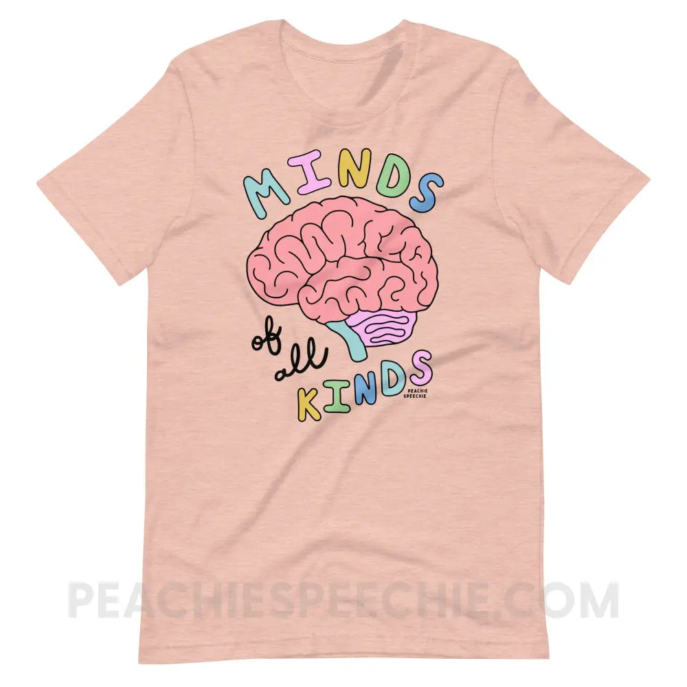 Minds Of All Kinds Premium Soft Tee - Heather Prism Peach / S - T-Shirt peachiespeechie.com