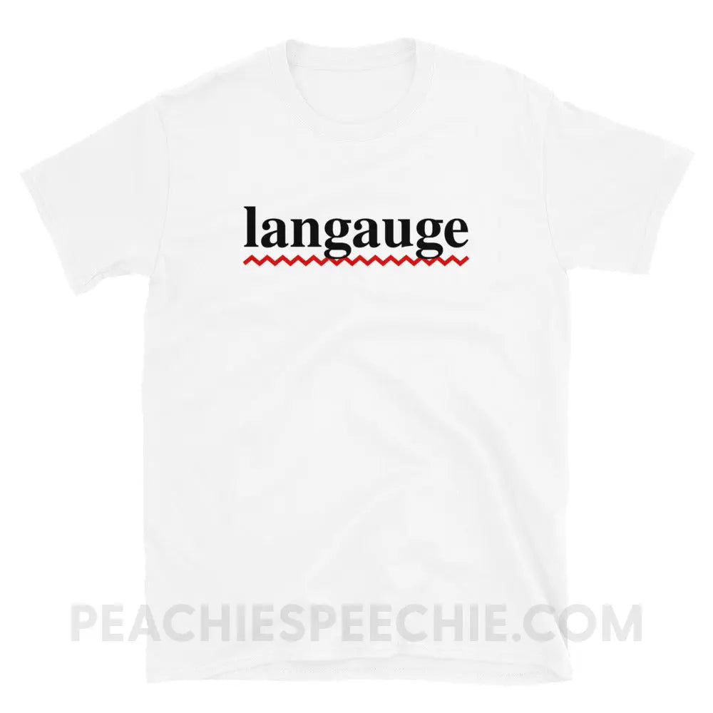 Misspelled Langauge Classic Tee - White / S - T-Shirts & Tops peachiespeechie.com