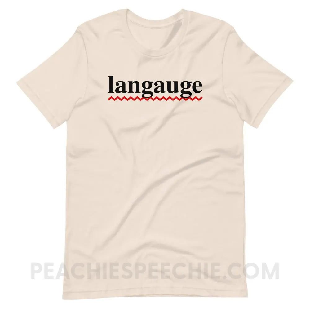 Misspelled Langauge Premium Soft Tee - Cream / S - T-Shirts & Tops peachiespeechie.com