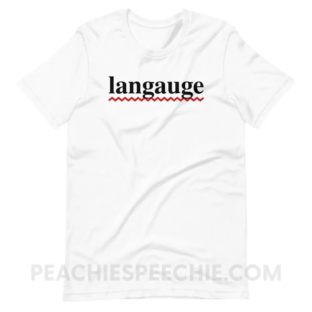 Misspelled Langauge Premium Soft Tee - White / XS - T-Shirts & Tops peachiespeechie.com
