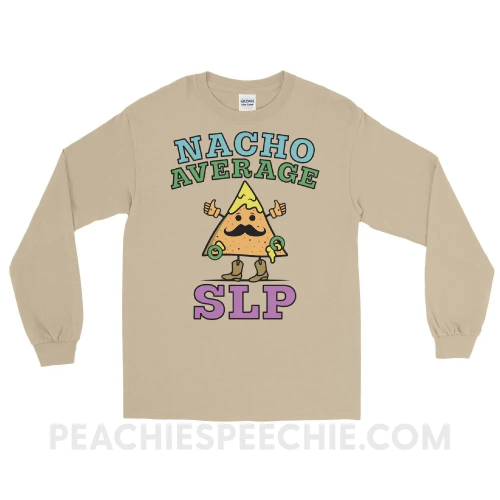 Nacho Average SLP Long Sleeve Tee - Sand / S - T-Shirts & Tops peachiespeechie.com
